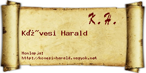 Kövesi Harald névjegykártya
